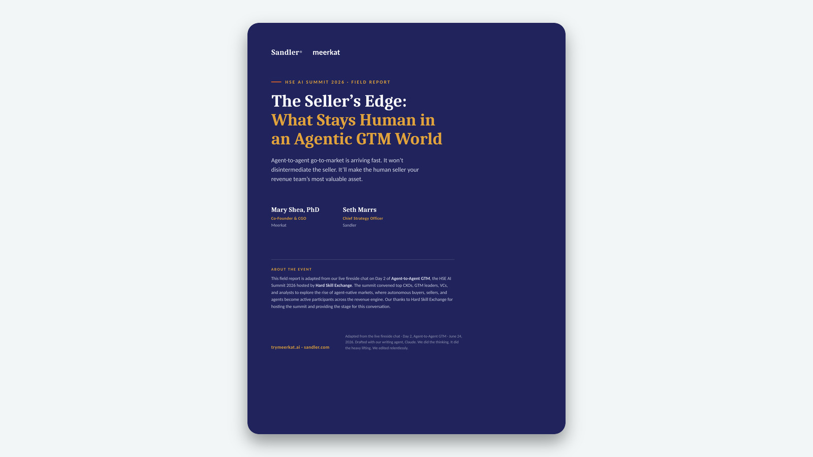 The Seller's Edge: What Stays Human in an Agentic GTM World